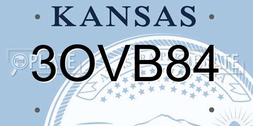 3OVB84 Kansas License Plate