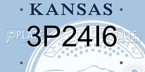 3P24I6 Kansas License Plate