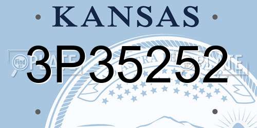 3P35252 Kansas License Plate