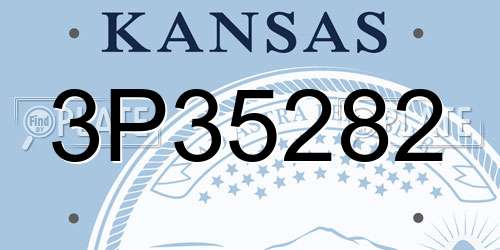3P35282 Kansas License Plate