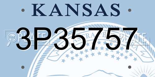 3P35757 Kansas License Plate