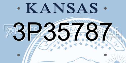 3P35787 Kansas License Plate