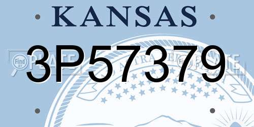 3P57379 Kansas License Plate