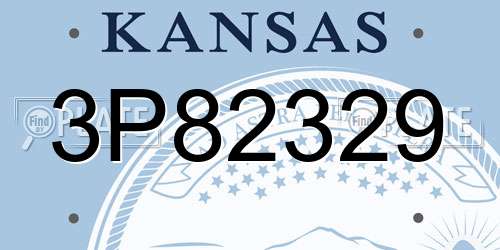 3P82329 Kansas License Plate