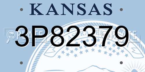 3P82379 Kansas License Plate