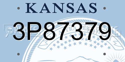 3P87379 Kansas License Plate