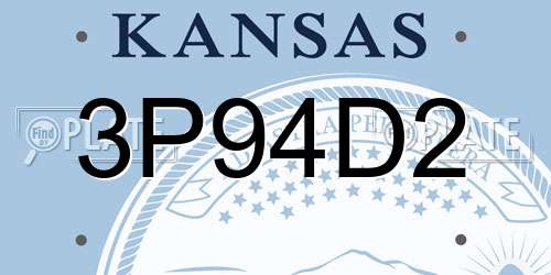 3P94D2 Kansas License Plate