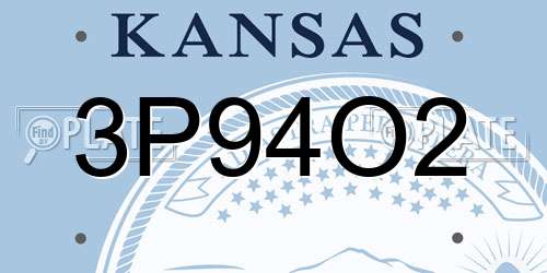 3P94O2 Kansas License Plate