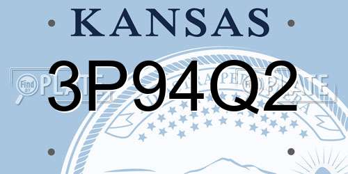 3P94Q2 Kansas License Plate