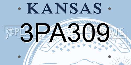 3PA309 Kansas License Plate