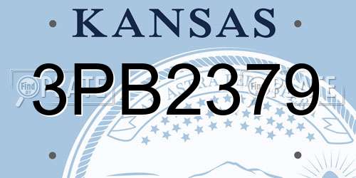 3PB2379 Kansas License Plate