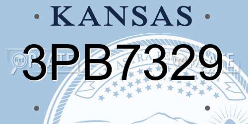 3PB7329 Kansas License Plate