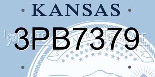 3PB7379 Kansas License Plate