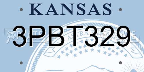 3PBT329 Kansas License Plate