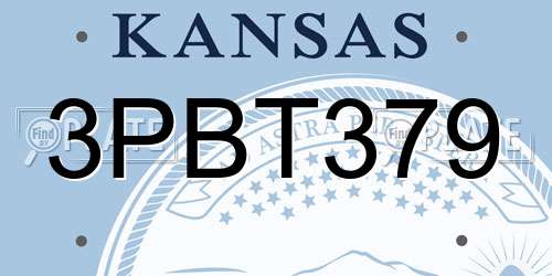 3PBT379 Kansas License Plate