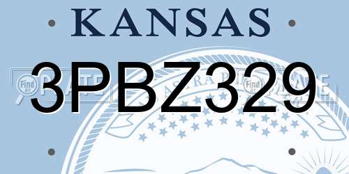3PBZ329 Kansas License Plate