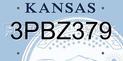 3PBZ379 Kansas License Plate