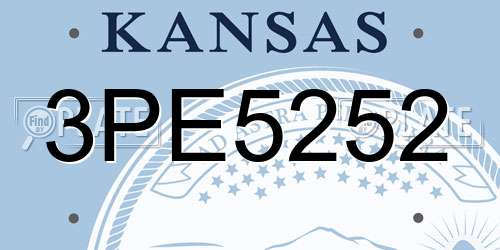 3PE5252 Kansas License Plate