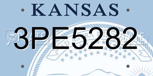 3PE5282 Kansas License Plate