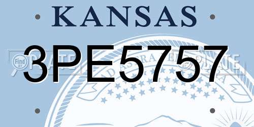 3PE5757 Kansas License Plate