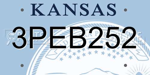3PEB252 Kansas License Plate