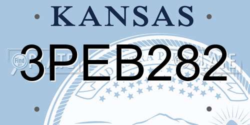 3PEB282 Kansas License Plate