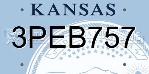 3PEB757 Kansas License Plate