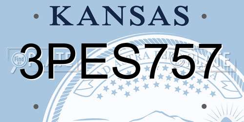 3PES757 Kansas License Plate