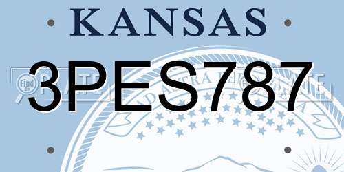 3PES787 Kansas License Plate