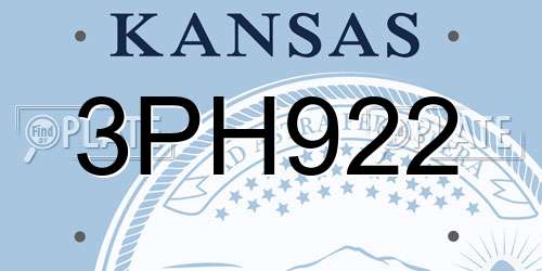 3PH922 Kansas License Plate