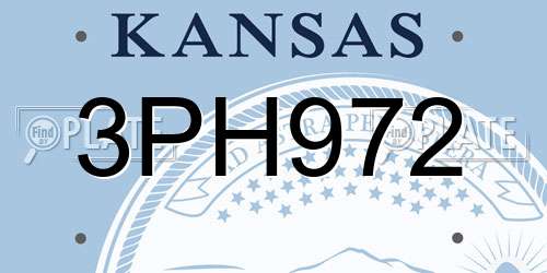 3PH972 Kansas License Plate