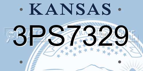 3PS7329 Kansas License Plate