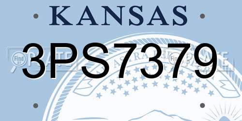 3PS7379 Kansas License Plate