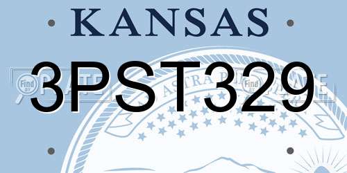 3PST329 Kansas License Plate