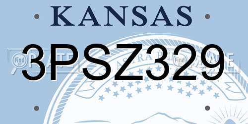 3PSZ329 Kansas License Plate
