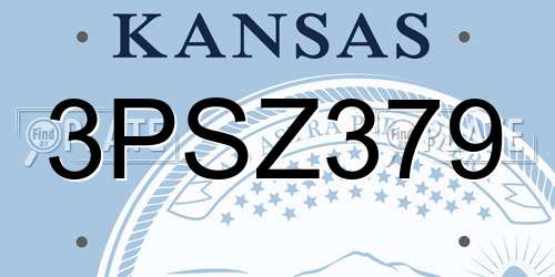 3PSZ379 Kansas License Plate