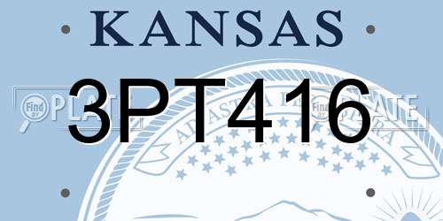 3PT416 Kansas License Plate
