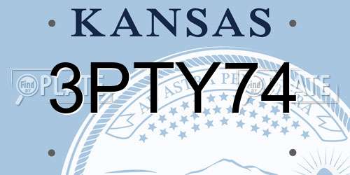 3PTY74 Kansas License Plate