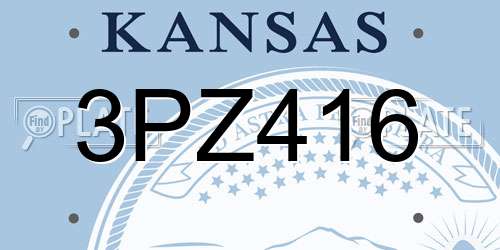 3PZ416 Kansas License Plate