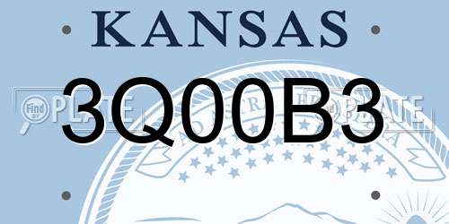 3Q00B3 Kansas License Plate
