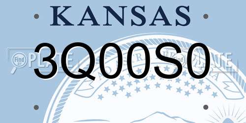3Q00S0 Kansas License Plate