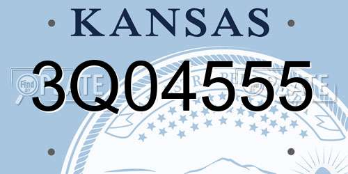 3Q04555 Kansas License Plate