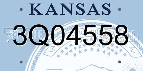 3Q04558 Kansas License Plate