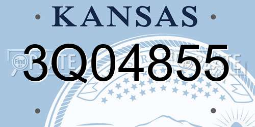 3Q04855 Kansas License Plate