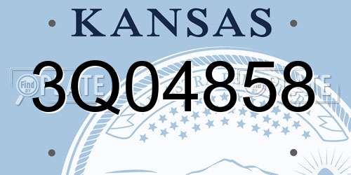 3Q04858 Kansas License Plate