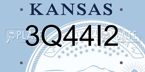 3Q44I2 Kansas License Plate