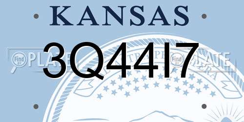 3Q44I7 Kansas License Plate