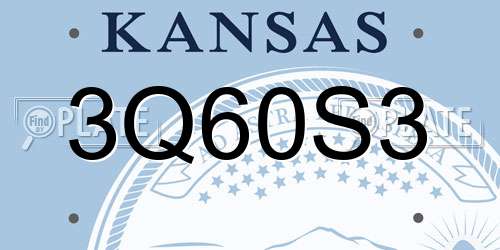 3Q60S3 Kansas License Plate