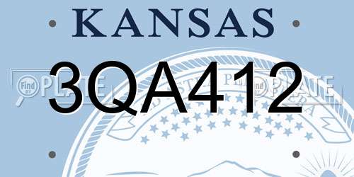 3QA412 Kansas License Plate