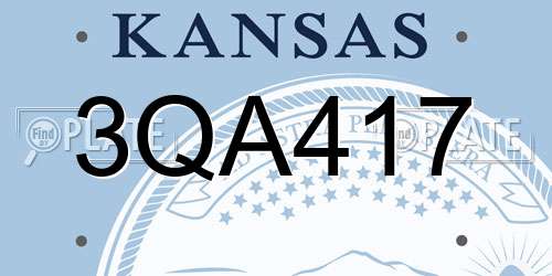 3QA417 Kansas License Plate